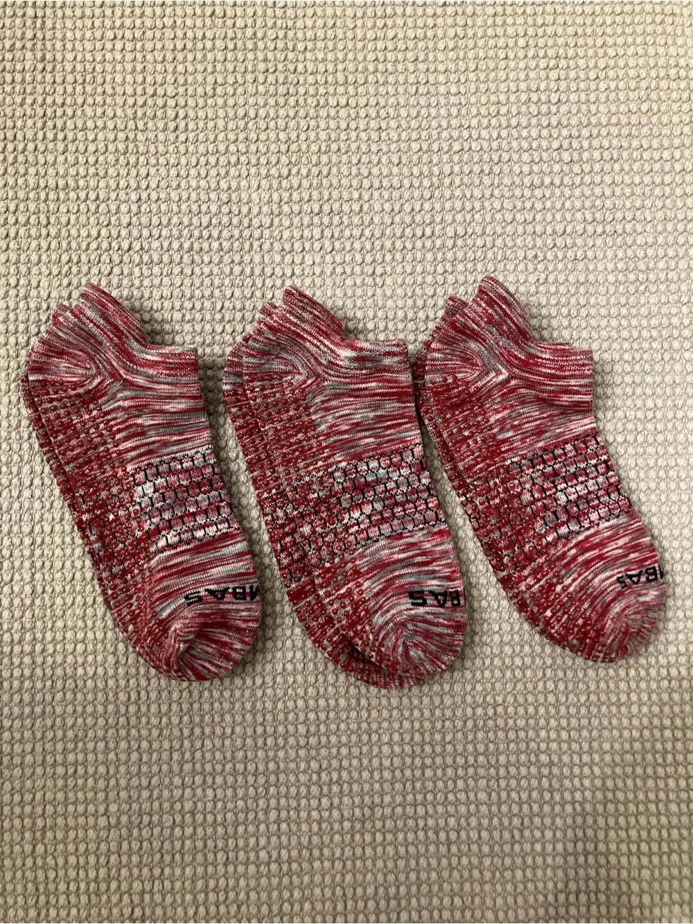 Bombas Women's Athletic Gripper Ankle Socks (M) Rust 3 pairs bundle
